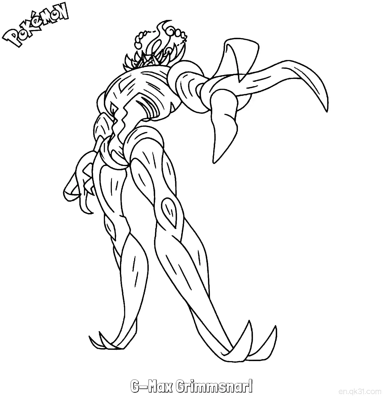 长毛巨魔 超极巨化简笔画 - 免费可打印宝可梦简笔画简笔画涂色画 – 为儿童和成人提供的免费可打印简笔画涂色画